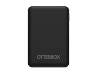 OtterBox Standard Mobile Charging Kit - Virtapankki - 5000 mAh - 10.5 watti(a) - 2.1 A - Apple Fast Charge, FC (USB) - johdossa: Lightning/Micro-USB/USB-C - musta 78-80638