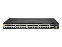 HPE Aruba 6300M - Kytkin - L3 - Hallinnoitu - 48 x 100/1000/2.5G/5G (PoE++) + 2 x 1 Gigabit / 10 Gigabit / 25 Gigabit SFP + 2 x 10 Gb:n / 25 Gb:n / 50 Gb:n SFP ( maasatelliittiyhteys / pinoaminen) - edestä ja sivulta taakse - telineeseen asennettava - PoE++ R8S90A