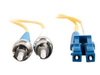 C2G LC-ST 9/125 OS1 Duplex Singlemode PVC Fiber Optic Cable (LSZH) - Kytkentäkaapeli - ST single-mode (uros) to LC single-mode (uros) - 2 m - kuituoptinen - kaksipuolinen (duplex) - 9 / 125 micron - OS1 - ei sisällä halogeenia - keltainen 85596