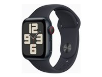 Apple Watch SE (GPS + Cellular) - 2. sukupolvi - 40 mm - keskiyö - älykello kanssa urheiluranneke - fluoroelastomeeri - keskiyö pannan koko: M/L - 32 Gt - Wi-Fi, LTE, Bluetooth - 4G - 27.8 g MRGA3KS/A