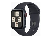 Apple Watch SE (GPS + Cellular) - 2. sukupolvi - 40 mm - keskiyö - älykello kanssa urheiluranneke - fluoroelastomeeri - keskiyö pannan koko: M/L - 32 Gt - Wi-Fi, Bluetooth, LTE - 4G - 27.8 g MRGA3KS/A