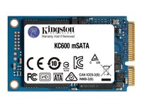 Kingston KC600 - SSD - salattu - 1024 GB - sisäinen - mSATA - SATA 6Gb/s - AES 256 bittiä - TCG Opal Encryption, Self-Encrypting Drive (SED) SKC600MS/1024G