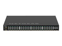 NETGEAR M4350-48G4XF - Kytkin - L3 - Hallinnoitu - 48 x 10/100/1000 (PoE+) + 4 x 10 Gigabit SFP+ - ilmavirtaus edestä taaksepäin - telineeseen asennettava - PoE+ (1440 W) GSM4352-100NES