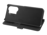 Insmat - Läppäkansi matkapuhelimelle - aito nahka, termoplastinen polyuretaanikehys (TPU), puuvillaompeleet - musta malleihin OnePlus Nord 3 5G 650-3174