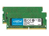 Crucial - DDR4 - pakkaus - 16 Gt: 2 x 8 Gt - SO-DIMM 260-pin - 2666 MHz / PC4-21300 - CL19 - 1.2 V - puskuroimaton - non-ECC CT2K8G4S266M