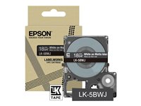 Epson LabelWorks LK-5BWJ - Valkoinen mattamustalla - Rulla (1,8 cm x 8 m) 1 kasetti(a) ripustuslaatikko - nauhakasetti malleihin LabelWorks LW-C410, LW-C610 C53S672083