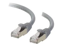 C2G Cat6a Booted Shielded (STP) Network Patch Cable - Kytkentäkaapeli - RJ-45 (uros) to RJ-45 (uros) - 30 cm - STP - CAT 6a - valettu, piikitön, säikeinen - harmaa 89921