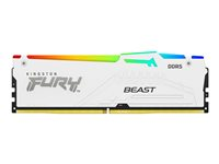 Kingston FURY Beast RGB - DDR5 - moduuli - 16 Gt - DIMM 288 nastaa - 5600 MHz / PC5-44800 - CL36 - 1.25 V - puskuroimaton - on-die ECC - valkoinen KF556C36BWEA-16