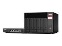 QNAP TS-673A - NAS-palvelin - 6 telineet - SATA 6Gb/s - RAID RAID 0, 1, 5, 6, 10, 50, JBOD, 60 - RAM 8 Gt - 2.5 Gigabit Ethernet - iSCSI tuki - sekä QSW-1105-5T switch TS-673A-SW5T