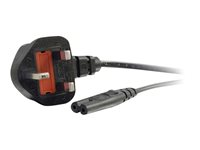 C2G Non-Polarised Power Cord - Virtajohto - power IEC 60320 C7 to BS 1363 (uros) - vaihtovirta 250 V - 1 m - valettu - musta - Yhdistynyt kuningaskunta 80611