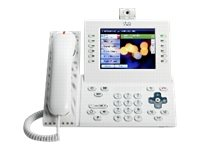 Cisco Unified IP Phone 9971 Slimline - IP videopuhelin - IEEE 802.11b/g/a (Wi-Fi) - SIP - multiline - arktisen valkoinen CP-9971-WL-K9=