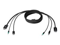 Belkin Secure KVM Combo Cable - Näppäimistön / hiiren / videon / audion kaapeli - TAA-yhteensopiva - USB, mini jack, DisplayPort (uros) to mini-phone stereo 3.5 mm, USB Type B, DisplayPort (uros) - 1.83 m - musta F1D9019B06T