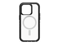 OtterBox Defender Series XT - Takakansi matkapuhelimelle - rosoinen - MagSafella - MagSafe-yhteensopiva - polykarbonaatti, synteettinen kumi, 50 % kierrätettyä muovia - musta, Kristallin kirkas malleihin Apple iPhone 14 Pro 77-90148
