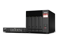 QNAP TS-473A - NAS-palvelin - 4 telineet - SATA 6Gb/s - RAID RAID 0, 1, 5, 6, 10, JBOD - RAM 8 Gt - 2.5 Gigabit Ethernet - iSCSI tuki - sekä QSW-1105-5T switch TS-473A-SW5T