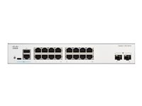 Cisco Catalyst 1300-16T-2G - Kytkin - L3 - Hallinnoitu - 16 x 10/100/1000Base-T + 2 x Gigabit Ethernet SFP - telineeseen asennettava C1300-16T-2G