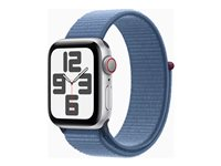 Apple Watch SE (GPS + Cellular) - 2. sukupolvi - 40 mm - hopea - älykello kanssa urheiluranneke - tekstiili - winter blue - 32 Gt - Wi-Fi, LTE, Bluetooth - 4G - 27.8 g MRGQ3KS/A