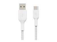 Belkin BoostCharge - USB-kaapeli - 24 pin USB-C (uros) to USB (uros) - 2 m - valkoinen CAB002BT2MWH