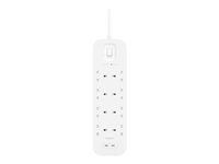 Belkin Connect - Ylijännitesuoja - 2:lla USB-C-portilla - lähtöliittimet: 8 - 2 m johto SRB004VF2M