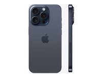 Apple iPhone 15 Pro - 5G älypuhelin - Kaksois-SIM / sisäinen muisti 256 Gt - OLED-näyttö - 6.1" - 2556 x 1179 pikseliä (120 Hz) - 3 takakameraa 48 MP, 12 MP, 12 MP - front camera 12 MP - sinuinen titaani MTV63QN/A