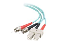 C2G SC-ST 10Gb 50/125 OM3 Duplex Multimode PVC Fiber Optic Cable (LSZH) - Verkkokaapeli - ST-toiminto (monitila) (uros) to SC (monitila) (uros) - 1 m - kuituoptinen - kaksipuolinen (duplex) - 50 / 125 micron - OM3 - ei sisällä halogeenia - sinivihreä 85522