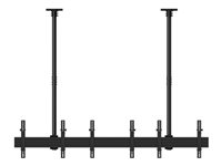 Multibrackets M Ceiling Mount Pro MBC3X1U - Asennuspakkaus (2 kattolevyä, 4 rails, 2 tolppakiinnikettä, 6 tilt arms, 8 laajennusputkea (80 cm), 2 kattolevyn suojusta) malleihin 3 LCD-näyttöä - alumiini, teräs - musta -näytön koko: 40"-65" - kattoon asennettava 7350073733477