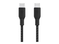 Belkin BOOST CHARGE - USB-kaapeli - 24 pin USB-C (uros) to 24 pin USB-C (uros) - 3 m - musta CAB014BT3MBK