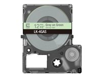Epson LabelWorks LK-4GAS - Harmaa vihreällä - Rulla (1,2 cm x 8 m) 1 kasetti(a) ripustuslaatikko - nauhakasetti C53S672105