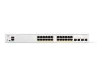 Cisco Catalyst 1300-24FP-4X - Kytkin - L3 - Hallinnoitu - 24 x 10/100/1000 (PoE+) + 4 x 10 Gigabit SFP+ - telineeseen asennettava - PoE+ (375 W) C1300-24FP-4X