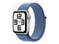 Apple Watch SE (GPS) - 2. sukupolvi - 40 mm - hopea - älykello kanssa urheiluranneke - tekstiili - winter blue - 32 Gt - Wi-Fi, Bluetooth - 26.4 g MRE33KS/A