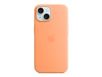 Apple - Takakansi matkapuhelimelle - MagSafe-yhteensopiva - silikoni - appelsiinisorbetti malleihin iPhone 15 MT0W3ZM/A