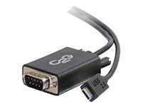 C2G USB 2.0 USB C to DB9 Serial RS232 Adapter Cable Black - USB / sarjakaapeli - DB-9 (uros) to 24 pin USB-C (uros) - reversible C connector - musta 88842