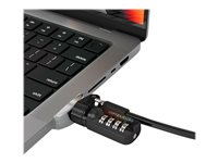 Compulocks Ledge Lock Adapter for MacBook Pro 14" M1, M2 & M3 with Combination Cable - Turvalohkon liitäntäsovitin - sekä yhdistelmälukko malleihin Apple MacBook Pro 14.2 in (M1, M2, M3) MBPR14LDG01CL