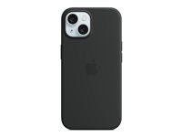 Apple - Takakansi matkapuhelimelle - MagSafe-yhteensopiva - silikoni - musta malleihin iPhone 15 MT0J3ZM/A