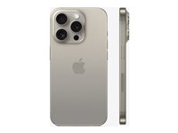 Apple iPhone 15 Pro - 5G älypuhelin - Kaksois-SIM / sisäinen muisti 256 Gt - OLED-näyttö - 6.1" - 2556 x 1179 pikseliä (120 Hz) - 3 takakameraa 48 MP, 12 MP, 12 MP - front camera 12 MP - luonnollinen titaani MTV53QN/A