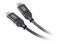 C2G 3ft USB C Cable - USB C to USB C Cable - USB C 2.0 5A - 480 Mbps - M/M - USB-kaapeli - 24 pin USB-C (uros) käännettävä to 24 pin USB-C (uros) käännettävä - USB 2.0 - 30 V - 5 A - 91.4 cm - musta 28827