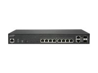 SonicWall Switch SWS12-10FPOE - Kytkin - Hallinnoitu - 10 x 10/100/1000 (PoE+) + 2 x Gigabit SFP - työpöytä - PoE+ (130 W) - sekä 1 vuoden ympärivuorokautinen tuki 02-SSC-8370