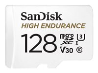 SanDisk High Endurance - Flash-muistikortti (microSDXC to SD -adapteri sisältyvä) - 128 Gt - Video Class V30 / UHS-I U3 / Class10 - microSDXC UHS-I SDSQQNR-128G-GN6IA