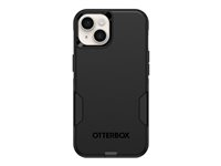OtterBox Commuter Series - Takakansi matkapuhelimelle - MagSafe-yhteensopiva - polykarbonaatti, synteettinen kumi - musta malleihin Apple iPhone 13, 14, 15 77-92606