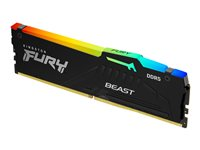 Kingston FURY Beast RGB - DDR5 - moduuli - 16 Gt - DIMM 288 nastaa - 6000 MHz / PC5-48000 - CL30 - 1.4 V - puskuroimaton - on-die ECC - musta KF560C30BBA-16