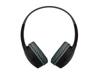 Belkin SoundForm Mini - Kuulokkeet mikrofonilla varustettu - korvien päällä - Bluetooth - langaton - 3,5 mm jakkiliitin - musta AUD002BTBK
