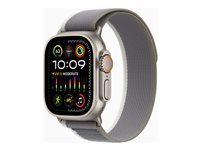 Apple Watch Ultra 2 - 49 mm - titanium - älykello kanssa Trail-ranneke - nailonkudos - vihreä/harmaa pannan koko: M/L - 64 Gt - LTE, Wi-Fi, Bluetooth, UWB - 4G - 61.4 g MRF43KS/A