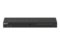 NETGEAR AV Line M4250-10G2XF-PoE+ - Kytkin - L3 - Hallinnoitu - 10 x 10/100/1000 (8 PoE+) + 2 x 10 Gigabit SFP+ - sivusta sivuun ilmavirtaus - telineeseen asennettava - PoE+ (240 W) GSM4212PX-100EUS