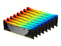 Kingston FURY Renegade RGB - DDR4 - pakkaus - 256 Gt: 8 x 32 Gt - DIMM 288 nastaa - 3200 MHz / PC4-25600 - CL16 - 1.35 V - puskuroimaton - non-ECC - musta KF432C16RB2AK8/256