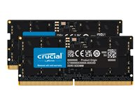 Crucial - DDR5 - pakkaus - 48 Gt: 2 x 24 Gt - 262-nastainen SO-DIMM - 5600 MHz / PC5-44800 - CL46 - 1.1 V - on-die ECC - musta CT2K24G56C46S5