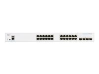 Cisco Business 250 Series CBS250-24PP-4G - Kytkin - L3 - smart - 24 x 10/100/1000 (PoE+) + 4 x Gigabit SFP - telineeseen asennettava - PoE+ (100 W) CBS250-24PP-4G-EU