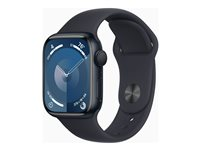 Apple Watch Series 9 (GPS) - 41 mm - alumiini keskiyö - älykello kanssa urheiluranneke - fluoroelastomeeri - keskiyö pannan koko: S/M - 64 Gt - Wi-Fi, Bluetooth, UWB - 31.9 g MR8W3KS/A