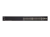 Cisco Small Business SG350-28 - Kytkin - L3 - Hallinnoitu - 24 x 10/100/1000 + 2 x Gigabit SFP + 2 x combo Gigabit SFP - telineeseen asennettava SG350-28-K9-EU