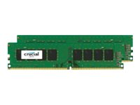 Crucial - DDR4 - pakkaus - 16 Gt: 2 x 8 Gt - DIMM 288 nastaa - 2400 MHz / PC4-19200 - CL17 - 1.2 V - puskuroimaton - non-ECC CT2K8G4DFS824A