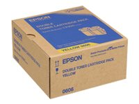 Epson Double Pack - 2 pakettia - keltainen - alkuperäinen - väriainekasetti malleihin Epson AL-C9500DN; AcuLaser C9300D2TN, C9300D3TNC, C9300DN, C9300DTN, C9300N, C9300TN C13S050606